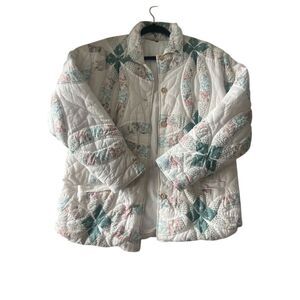 Handmade Vintage Women's Quilted Coat Multicolor Patchwork Size S
